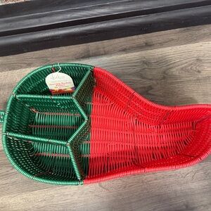 Bliss Red and Green Woven Basket